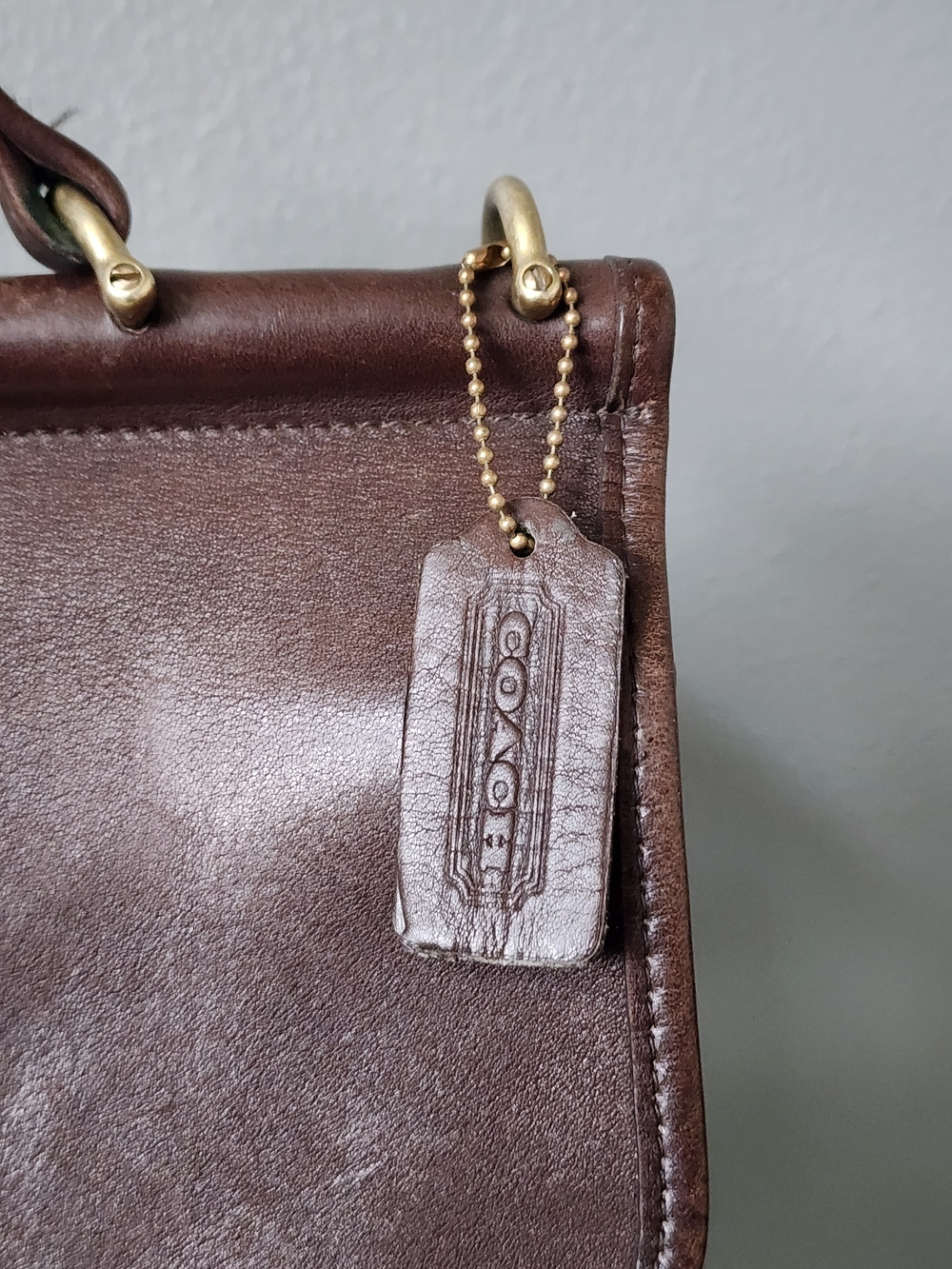 Vintage Coach Willis 9927 Brown Glove Tanned Leather Crossbody Briefcase USA - Picture 3 of 11